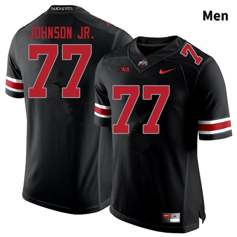Ohio State Buckeyes Paris Johnson Jr. Men's #77 Blackout Authentic Stitched College Football Jersey
